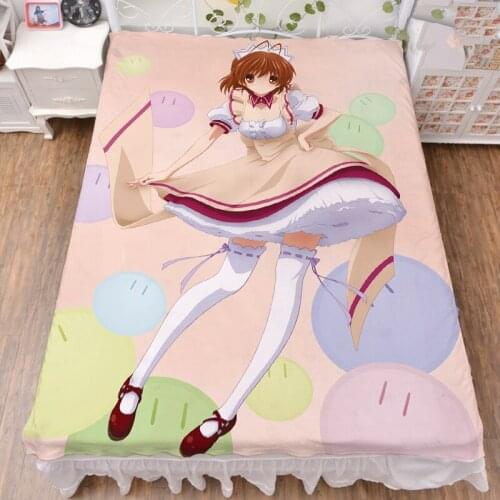 Anime CLANNAD characters sexy girl Furukawa Nagisa bed sheet milk fiber & flannel blanket summer quilt 150x200cm