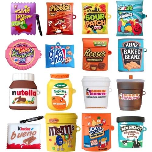 3D Potato Cartoon ice Chips silicone Case For Apple Airpods cover pro For Air pods 2 1 Case Wireless charging Cartoon soft Cover