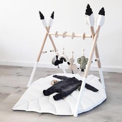 Nordic Style Baby Gym Play Nursery Sensory Ring-Pull Toy Sensory BPA Free Wooden Frame Infant Baby Toys Kids Room Decor Gifts