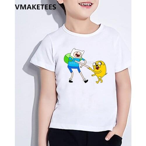 Kids Summer Girls & Boys T shirt Children Cartoon Adventure Time Finn and Jake Printed T-shirt Funny Baby Clothes