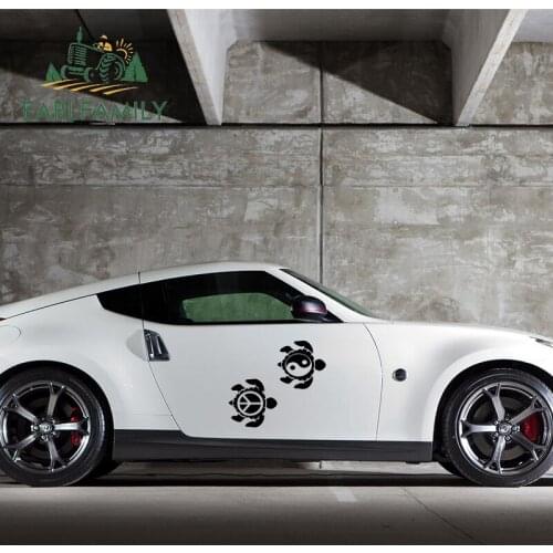 EARLFAMILY 58cm x 58cm Peace & Yin Yang Sea Turtles Decal Vinyl Sign Car Door Big Stickers Wall Car Styling Car Accessories