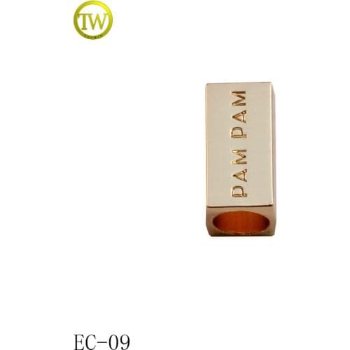 EC09 Hot sale garment accessories gold color string metal stopper and cord end