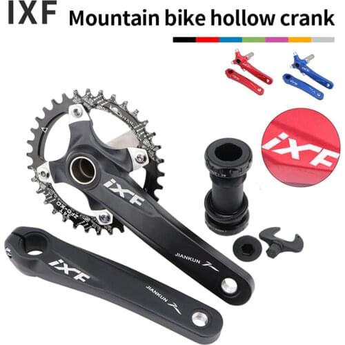 MTB Mountain Bike Hollow Integrated Crank IXF Modified Single Disc 104BCD 32T/34T/36T/38T Crankset Bottom Bracket Bike Part