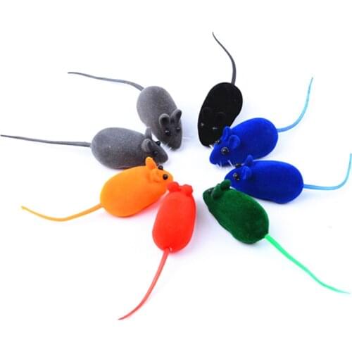 1PCS Cat Toy Mouse Mixed Loaded Color random Mouse Toys Cat Teaser Kitty Kitten Funny Sound Squeaky Toys for Cats Pet Mice Toys