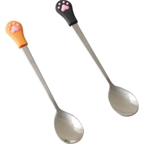 2 PCS Stainless Steel Pet Food Spoon Cat Claw Spoon for Dog&Cat Food Can Durable Multifuction Pet Supplies