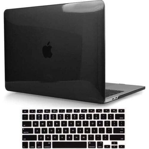 KK&LL For Apple MacBook Air Pro Retina 11 12 13 15 - Black Crystal Shell Laptop Protector case + Keyboard Cover