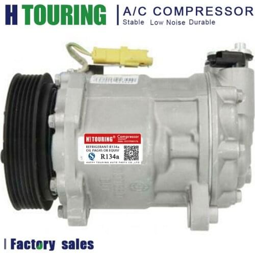 SD7C16 AC Compressor For CITROEN C5 C6 PEUGEOT 407 607 9656572380 6453WT 9663315680 6453XG 9660555580 9650985580 6453QS 6453QY