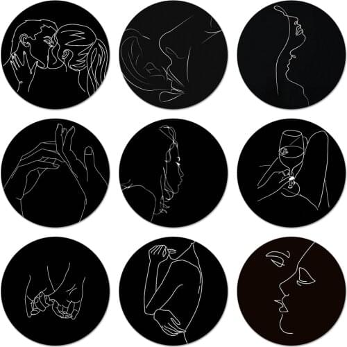 58mm Kiss Rose Sex Girl Body Art Icons Pins Badge Decoration Brooches Metal Badges For Clothes Backpack Decoration