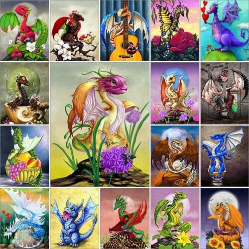 5d diamond painting kit set Animal dragon flower color cup wine glass complet cuadros full square embroidery Cross stitch mosaic