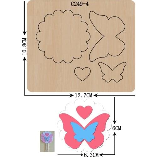 New Butterfly, Bow Wooden die Scrapbooking C-249-4 Cutting Dies Multiple sizes