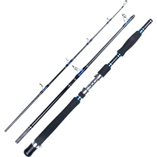 1.8M 2.1M Portable 3 Section Fishing Pole Carbon Telescopic Fishing Rod Pole Fish Tackle Tool for sea & river