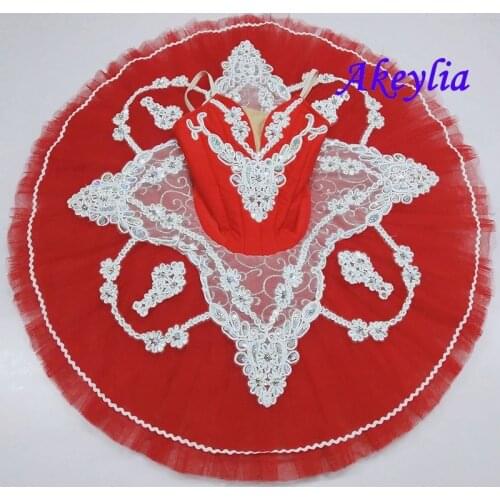 Red silver Ballet Tutu Professional girls nutcracker Classical Pancake Tutu orange Stage Performance Costume pink For child