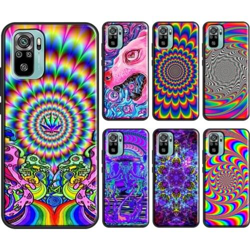 Psychedelic trippy Holographic For Xiaomi Redmi Note 9 7 8 10 Pro Note 9S 8T Cover For Redmi 9C 9 9T 6A 7A 8A 9A Case