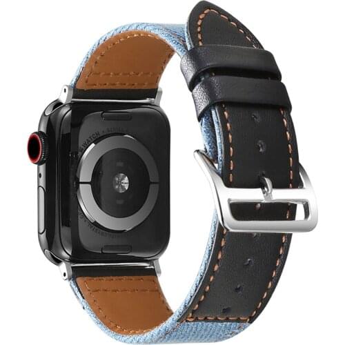 Nylon Leather watchband for apple watch band 44 mm 42MM 38MM 40MM Iwatch series 5 4 3 2 1 accessories Smartwatch Bracelet straps