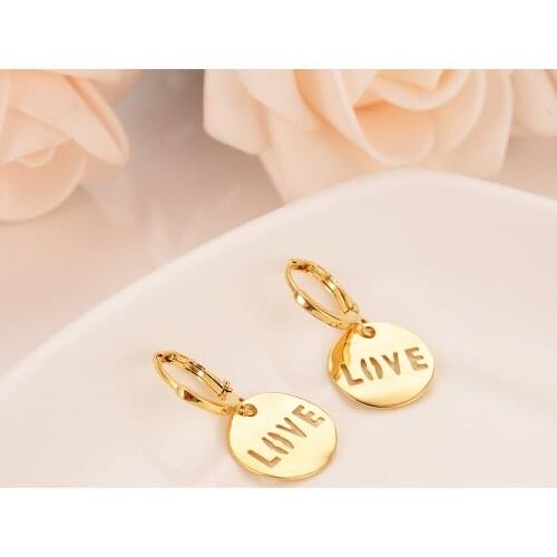 Gold beads Heart Earrings Women/Girl Love Trendy Jewelry for African/Arab/Middle Eastern best gift wedding bridal earrings