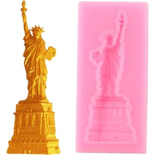 DIY Party Fondant Cake Decorating Tools Statue Of Liberty Silicone Molds Cake Baking Mold Chocolate Candy Polymer Clay Moulds