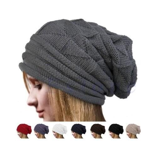 Unisex Men Women Knit Baggy Beanie Oversize Winter Hat Ski Slouchy Cap Skull Winter Wool Warm Cap Beanies