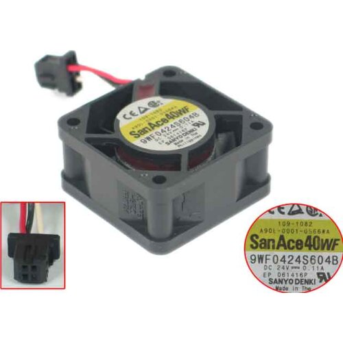 Sanyo Denki 9WF0424S604B Server Cooling Fan DC 24V 0.11A 3-Wire 40x40x20mm