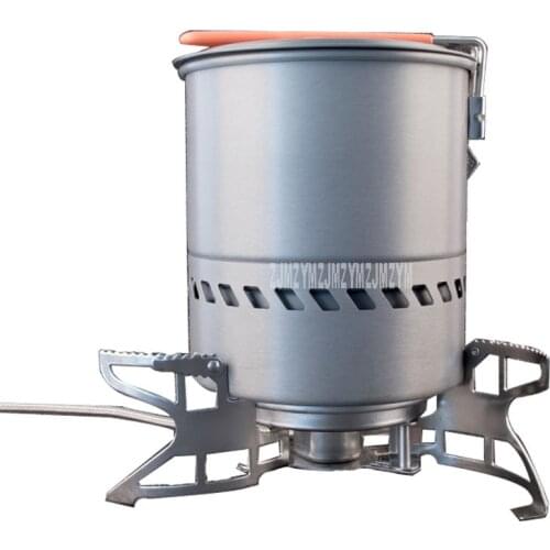 1.5L Portable Outdoor Cooking Pot With Windproof Gas Stove Set For Camping Traveling Hiking Picnic Cookware Equipment S2400-A