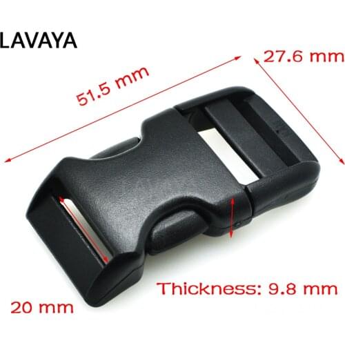1pcs Plastic Side Release Belt buckle Dual Adjustable buckle Package accessories Black Webbing Size 3/4''(20mm)