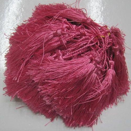 100pcs/lot wholesale Deep pink polyester Charm tassel for home decore curtain fitting bookmark curtains 020001006