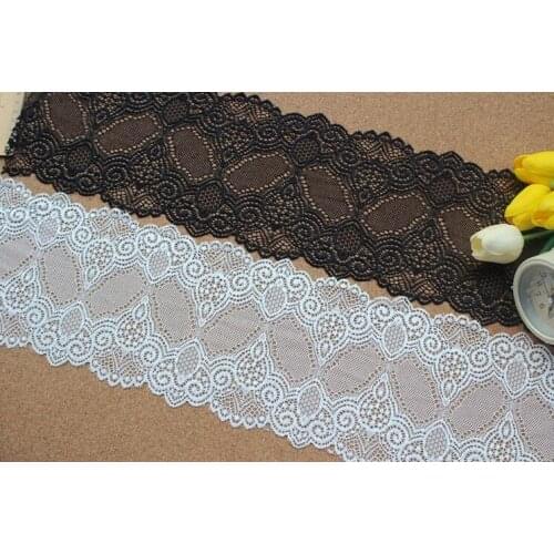 2 Meters Nylon Elastic Lace Trim DIY Clothing Accessories Dress Sewing Applique French Stretch White Black Coffee Lace Fabrics