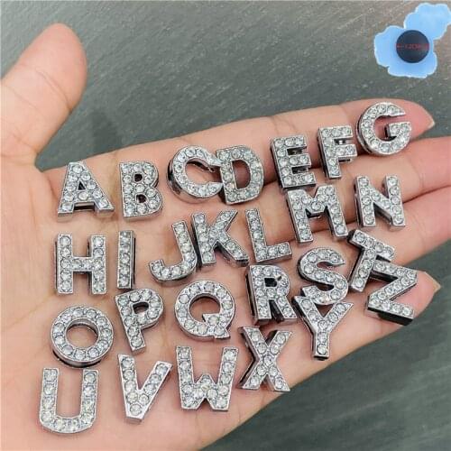 50pcs Wholesale Mix Alphabet Letters Metal Shoes Accessories Garden Shoe Decorations Fit Children Croc Jibz Charm