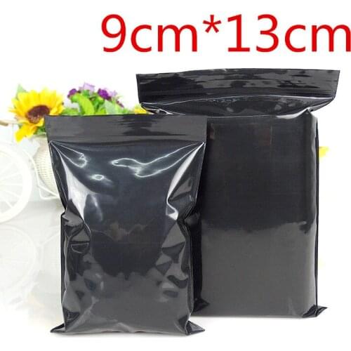 9*13cm 500Pcs/ Lot Self Seal Black Plastic Zip Lock Storage Pack Bag With Valve Zipper Poly Resealable Packing Packaging Pouch