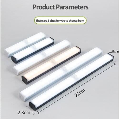 Motion Sensor Wireless LED Night Lights USB Charging Bedroom Decor Light Detector Wall Decorative Lamp Staircase Closet Light