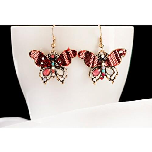 Color Butterfly Drop Dangle Earring for Women Metal Big Wing Pendant Fashion Earring Statement Jewelry Brincos