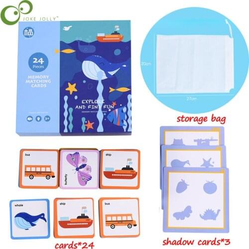 Wooden Children Educational Lightning Memory Shadow Correspondence Card Puzzle Matching Cognitive Early Education Puzzle Toy DDJ