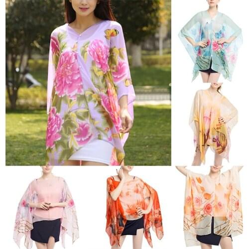 Women Loose Chiffon Pareo Scarf Beach Sarongs Summer Beach Cover Up Polka Dot Pattern Multi-Use Scarves Shawl beachwear