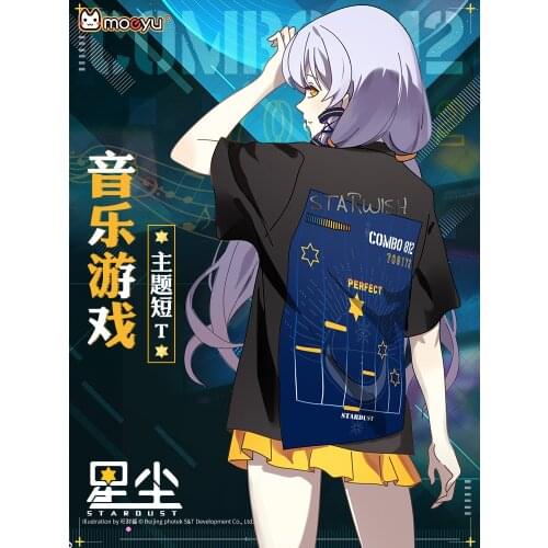 Japanese Anime Star Dust Fashion T Shirt Cartoon Manga t-shirt Cosplay Costum Summer Short Sleeve Cotton Tee Student Men Women