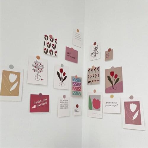 Ins Tulip Flower Card French Elegant Decoration Wallpaper Stickers Postcards Bookmarks Photo Frames for Picture Wall Landscape