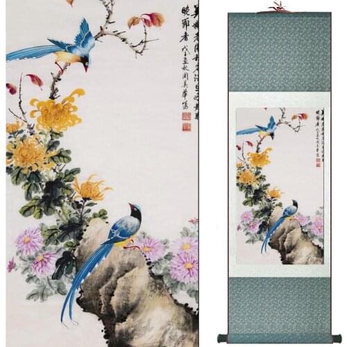 Birds and flower Art Painting Home Office Decoration Chinese scroll painting birds painting 19081704