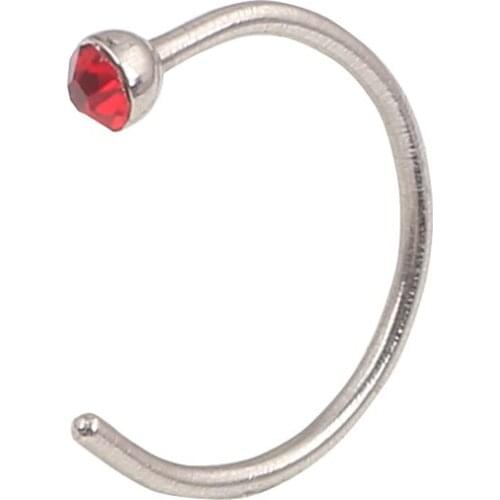 8mm Medical 316L Crystal Hoop Nose Ring stud body piercing jewelry surgical stainless steel Fake Nostril for women