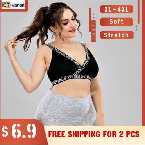 Plus Size Sport Wireless Bra Lingerier Set Women Bra Wholesale Bralette CT 13389