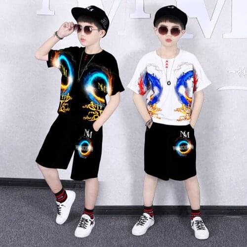Summer Boys Clothes Set Childrens Tracksuit Fashion Cotton T shirt + Short Pants Sports Suits Casual Kids Clothing Outfits