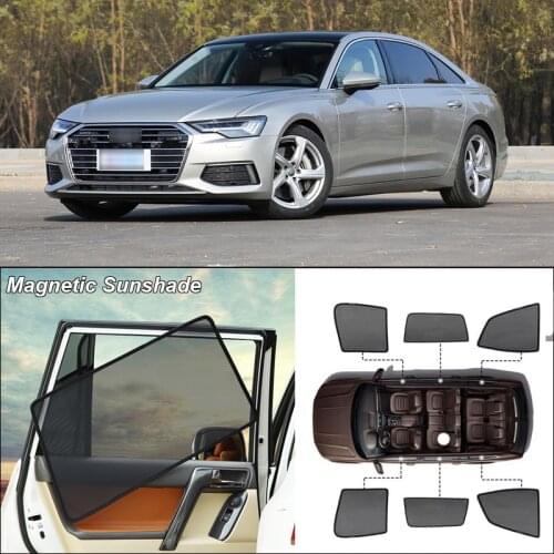 Car Side Windows Magnetic Sun Shade UV Protection Ray Blocking Mesh Visor For Audi A6l 2013-2019