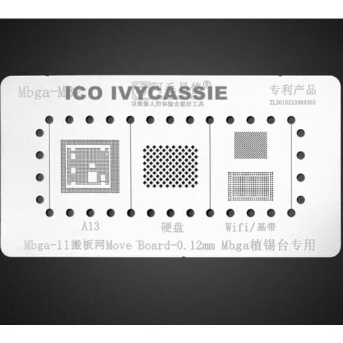 For iPhone 11 Pro Max Swap Board BGA Stencil A13 CPU Baseband Nand Flash Wifi IC Reballing Solder Tin Plant Net Amaoe MBGA-MB2 S