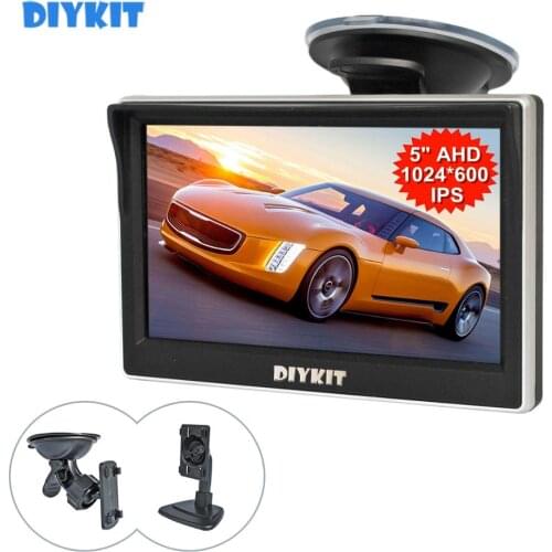 DIYKIT 5" IPS AHD Car Rear View Monitor Inside Parking Backup Monitor with Suction Cup and Bracket for MPV SUV Horse Lorry