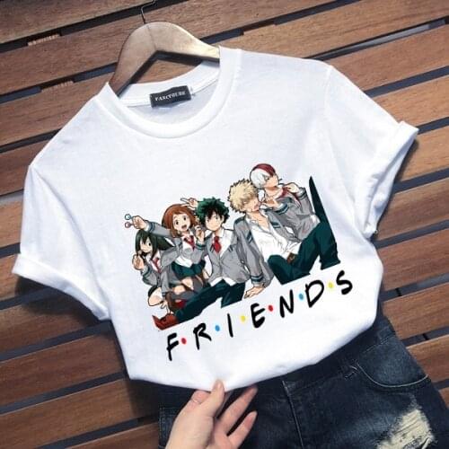 My Hero Academia Friends MHA T-Shirt Men Cotton T Shirt Anime Boku No Hero Academia Bakugou Izuku Clothes Anime Tops Tees