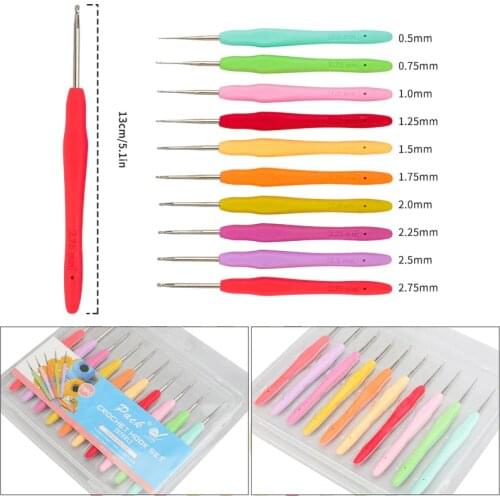 10pcs 0.5-2.75mm Crochet Hook Set DIY Weave Clothes Crochet Needles Needle Arts Craft Knitting Needles Sewing Tools Accessories
