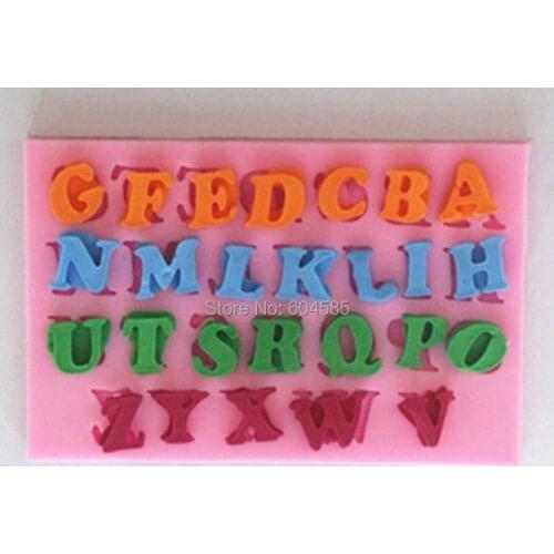 New Arrival Uppercase Letters Alphabet Shaped 3d Silicone Cake Fondant Mold, Cake Decoration Tools, Soap, Candle Moulds FM126
