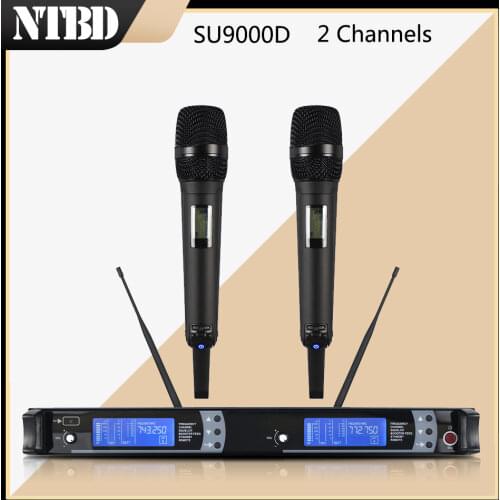 NTBD Hip Hop Home KTV Sing High Quality True Diversity SU9000D Professional Wireless Microphone Lavalier/Headset Microphone