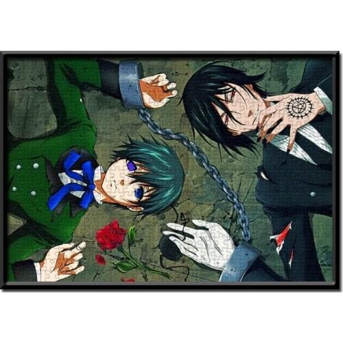 Black Butler puzzle Anime peripheral jigsaw puzzle 1000 pieces adult Decompression toys large difficult educational wooden toy