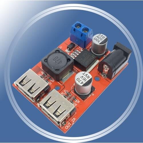 LM2596 LM2596S Dual USB DC-DC 9V 12V 24V 36V to 5V 3A Step Down Buck Converter Board Car Charger Solar Power Supply Module