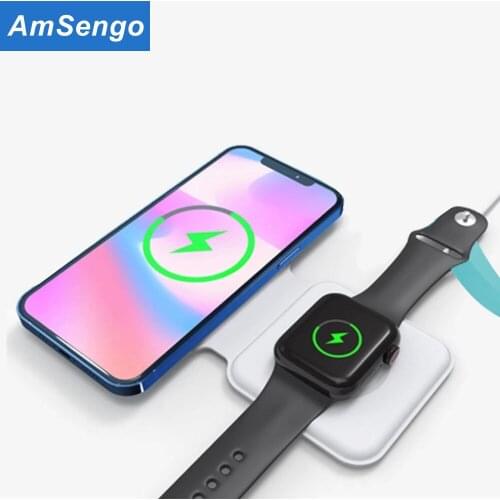 Qi 15W Fast Wireless Chargers Stand For iPhone 12 12Pro MAX Charging Dock Station for Apple Watch iWatch 6 5 4 3 Charging Holder