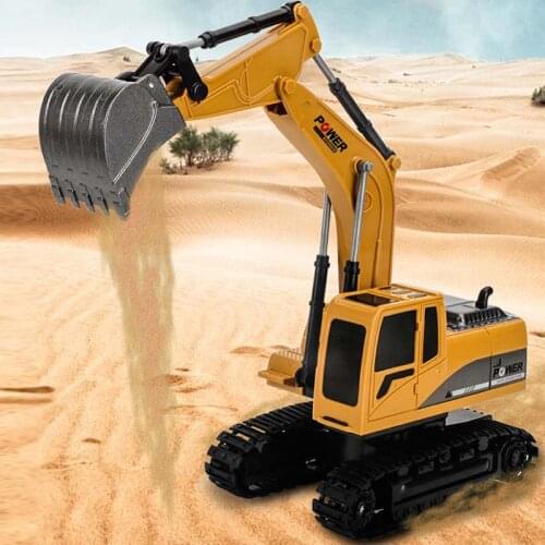 QWZ New RC Trucks Remote Control Bulldozer 1:24 Alloy Engineering Car Dump Truck Crane Excavator Electric Vehicle Toys Kids Gift