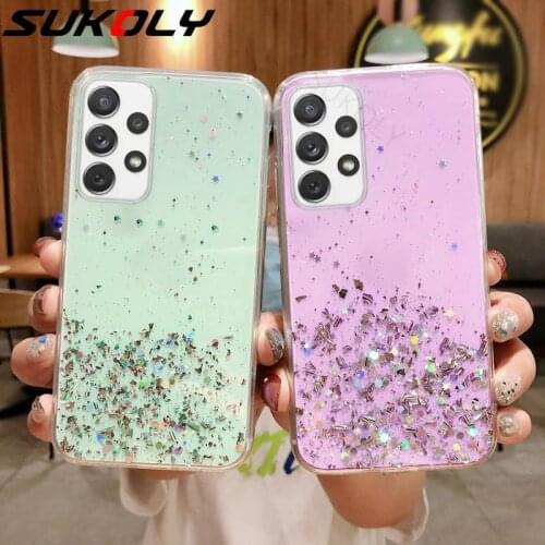 Luxury Bling Glitter Case For Samsung A52 A72 A12 A32 A42 5G A02S S20 FE M51 A21S A71 A51 S21 Plus Ultra Shockproof Case Cover